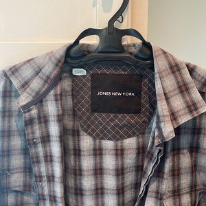 Mens Jones New York Modern Fit Plaid Shirt